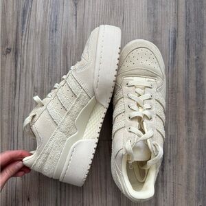 Adidas Cream Sneakers with Textured Design